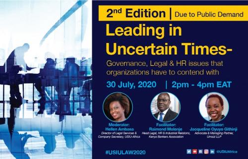 Edition 2: Leading in Uncertain Times- Governance, Legal & HR Issues That Organizations Have to Contend with