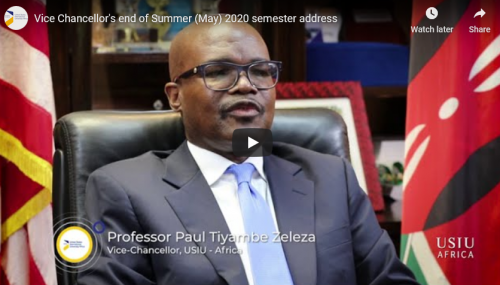Vice Chancellor's end of Summer (May) 2020 semester address