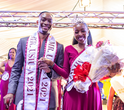 Koshesayi Kachambwa and Samantha Nyamu crowned Mr. and Miss USIU-Africa respectively