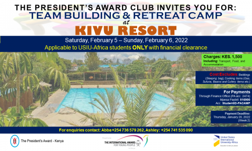 President's Award-Kenya Team Building and Retreat Camp