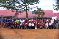 Mastercard Foundation Scholar Mentors at USIU-Africa take part in a mentorship session at Kamburu High School