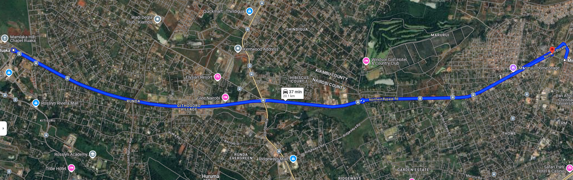 21Km Race Map